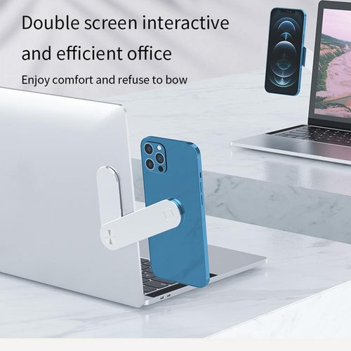 Laptop Phone Holder - Adjustable Laptop Side Mount Clip, Magnetic