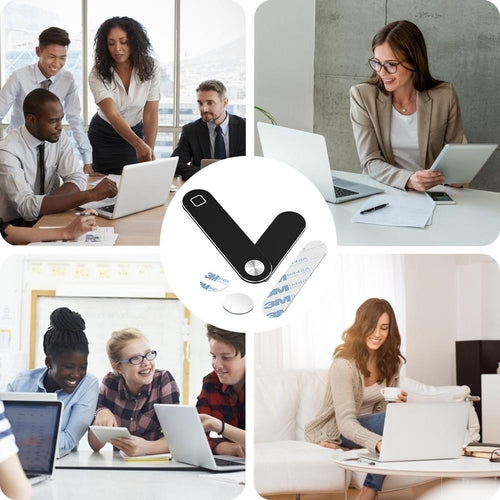 Laptop Phone Holder - Adjustable Laptop Side Mount Clip, Magnetic