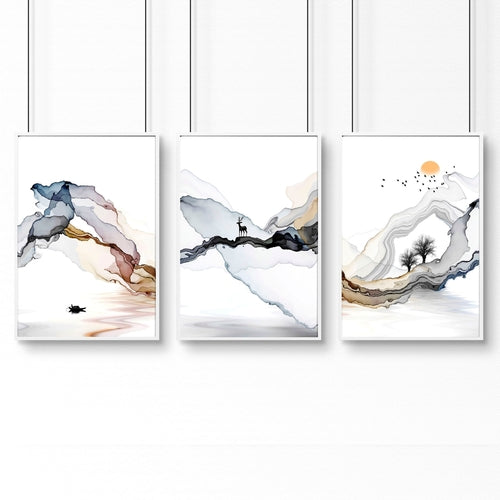 Home office wall decor | set of 3 framed wall art